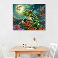 thumbnail image 2 of Orinice Frog Butterflies Full Moon Fine Art Aesthetic Poster Print Wall Painting for Home Office Decor 16x12in, 2 of 6