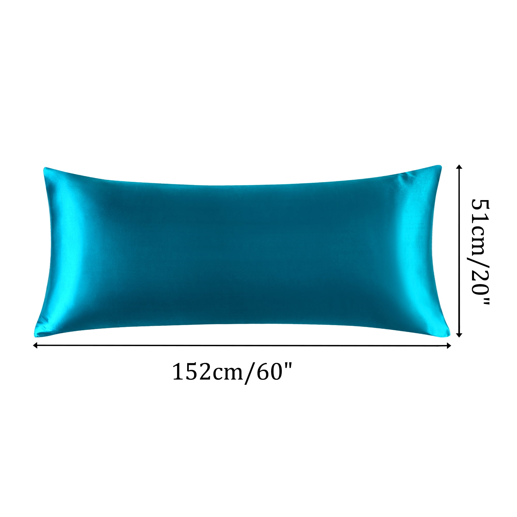 Unique Bargains 1 PC Satin Envelope Closure Body Pillowcases Peacock Blue 20"x60"