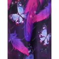 thumbnail image 4 of Más el tamaño de la pluma de la mariposa Galaxy Imprimir entrecruzado Tee Rosegal Mangas largas de talla grande, 4 of 5