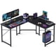 thumbnail image 1 of LINGLUCKY Escritorio para computadora, Escritorio en l, Escritorio Gamer de 51 Pulgadas con Soporte para Monitor, Mesa de computadora esquinero, Resistente, Superficie de Fibra de Carbono, Negro, 1 of 8