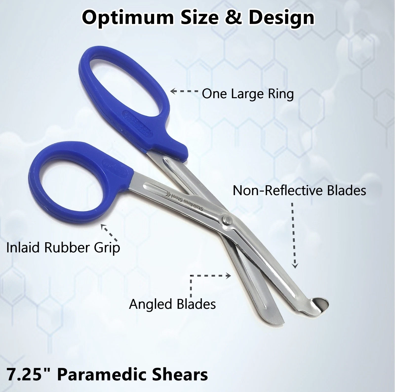 Trauma Shears 7.25" Emergency Shears, Stainless Steel Outdoor Camping Rescue Tools, Ideal for First Responders - Navy Blue