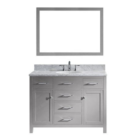 Virtu USA Caroline 48'' Single Bathroom Vanity Set with Mirror (Basin Only)