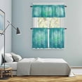 thumbnail image 6 of Teal Boho Flowers Kitchen Curtains Valances and Tiers Set of 3 Vintage Abstract Watercolor Teal Bohemia Floral Tier Curtains and Valance with Rod Pocket for Small Windows, 27.5"x36", 6 of 9