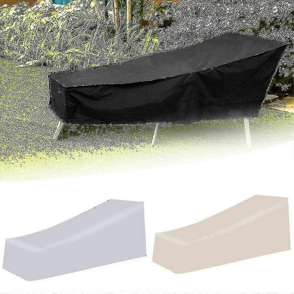 Sun Lounger Cover Waterproof Garden Sunbed Cover Patio Furniture Lounge Chair Protector-26-1-200*70*40*68cm-Silver