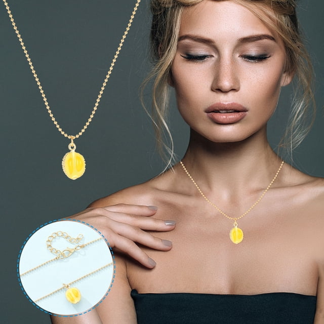 HomeKingdee Women's Fashion Durian Tassel Gold Color Pendant Necklace - Alloy Jewelry Accessories for Ladies Gift