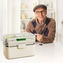 Multi-Layer Medicine Storage Box | Transparent Plastic Organizer for Medications and Medical Supplies | Large Capacity | Durable Portable Household Medicine Container | 1 Piece