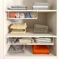 thumbnail image 6 of SHINEWON Expandable Under Cabinet Shelf, Extendable Under Shelf Storage with 0.94 Inches Thick Clips for Pantry Cabinet, Laundry Room, Shoe Rack. (White, 1 Pack, Interior: 3.66"H x 8.26"D), 6 of 6