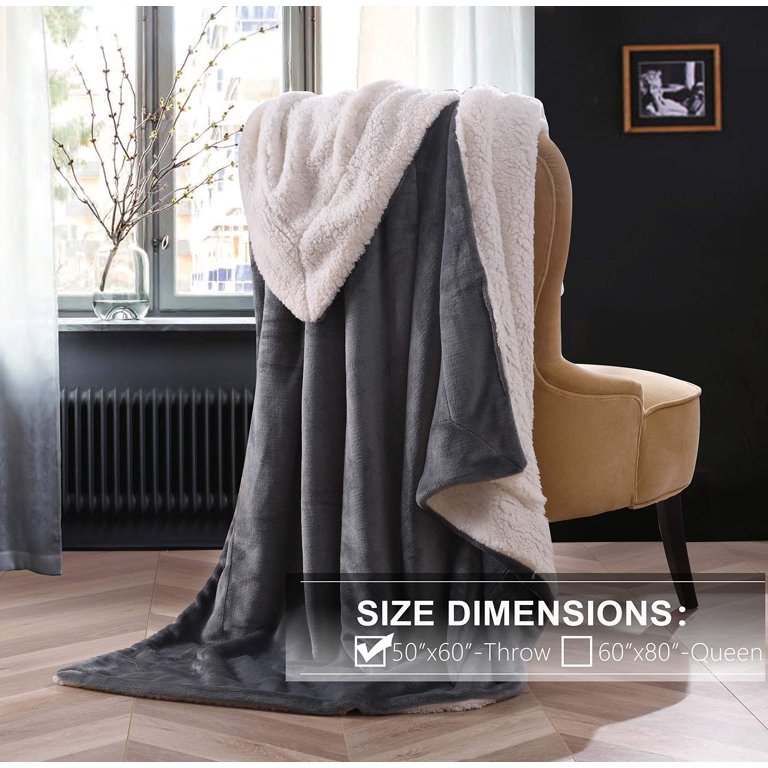 Nanpiper Sherpa Blanket Warm Blankets for Winter Super Soft Fuzzy Flannel  Fleece/Wool Like Reversible Velvet Plush Couch Blanket Lightweight(Grey  Throw Size 50x60) - Walmart.com