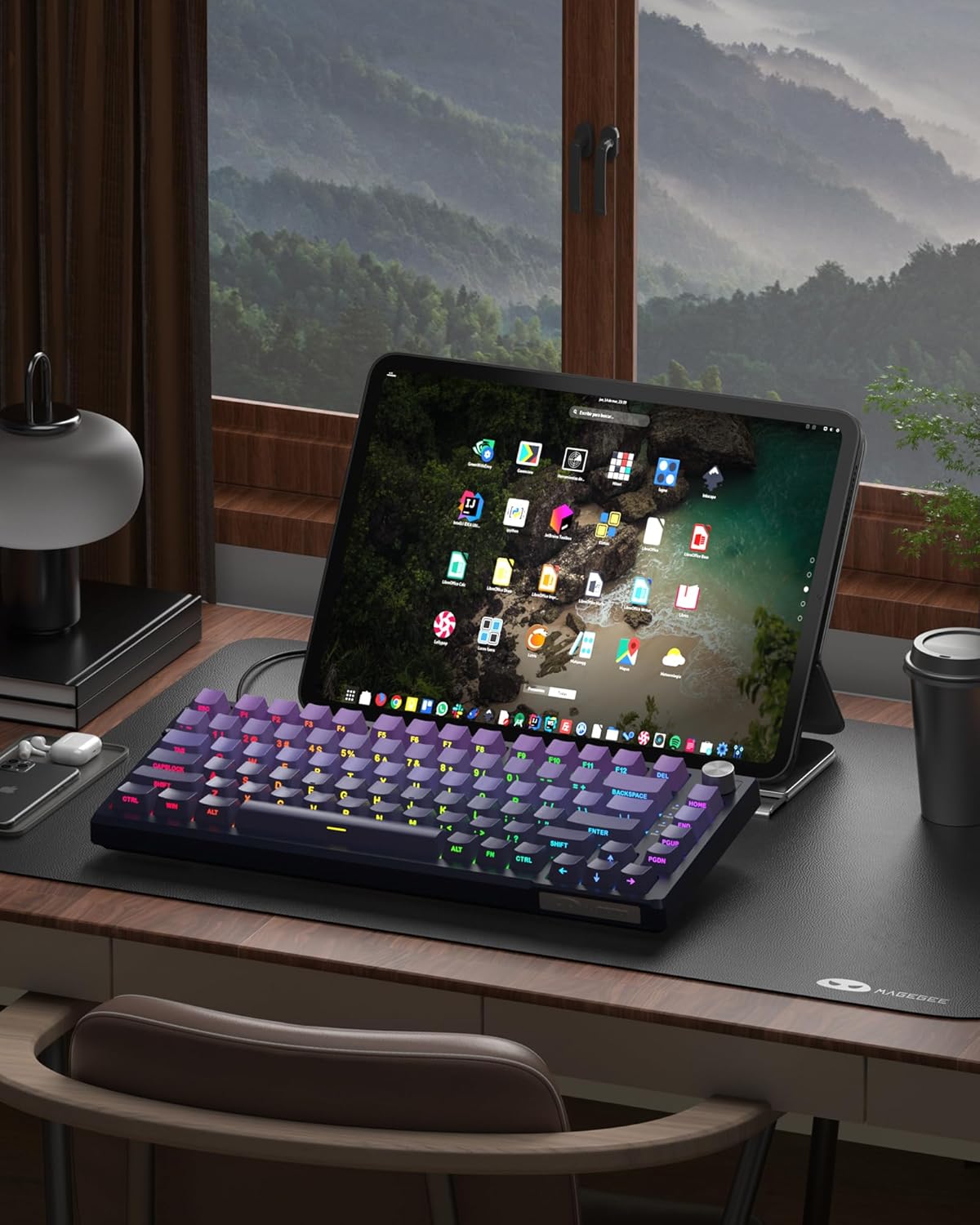 MageGee SKY81 75% Mechanical Gaming Keyboard, Hot Swappable Wired Custom Creamy Keyboards with 5-Layer Sound Dampening, Knob Control, RGB Backlit, Nkro