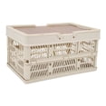 thumbnail image 4 of Cesta de picnic para acampar, plegable, de gran capacidad, multifunción, de mano, para almacenamiento de camping, caja de almacenamiento para acampar, gris, blanco, S, 4 of 14