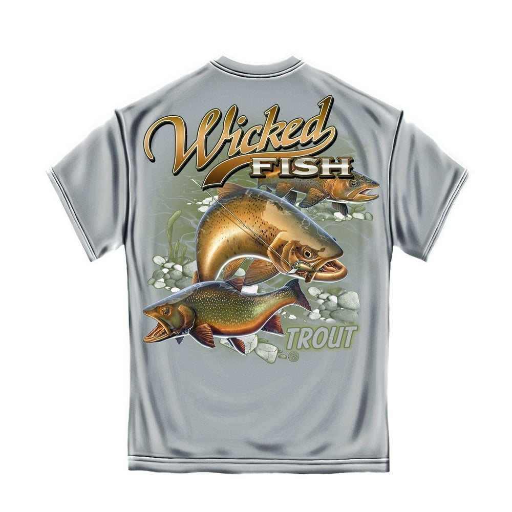 Erazor Bits - Wicked Fish Trout Fishing T-shirt by , Gravel - Walmart ...