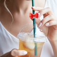 thumbnail image 4 of Bow Straw Covers Cap Toppers Compatible with Tumbler Cups,0.31 inch Silicone Straw Topper,Reusable Cute Silicone StrawTips Lids Protectors for DrinkingStraw,Straw Accessories (Red), 4 of 8
