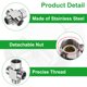 thumbnail image 4 of Válvula de desvío de ducha G1/2" 4 vías adaptador cuadrado de acero inoxidable con cinta de politetrafluoroetileno para manguera de válvula de ángulo de bidet, baño, inodoro, grifo (53mm Plata), 4 of 6