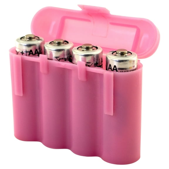 EBC Battery AA AAA Pink Plastic Battery Storage Case Holder Box USA Ship