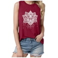 thumbnail image 3 of Trendfront Womens Mandala Flower Graphic Tank Top Crew Neck Sleeveless Top Floral Print Summer Tee Pullover Casual Daily T Shirts, 3 of 6