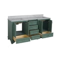 thumbnail image 2 of Nantucket 72" Double Bathroom Vanity with Sage Green Cabinet and Carrara Marble Top, 2 of 6