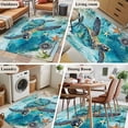 thumbnail image 5 of Turquoise Turtle Runner Rug 2.7x5 FT, Non Slip Entryway Carpet, Farmhouse Coastal Starfish Seaweeds Washable Soft Floor Carpet Entrance Mat Non-Shedding Throw Rug for Hallway Laundry Room Bedside, 5 of 9