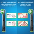 thumbnail image 3 of Shiyou Têtes de Brosse à Dents de Rechange Compatibles avec Brosse à Dents Électrique, 8 Sensibles+8 Précision+16 Capuchons-Noir, 3 of 4