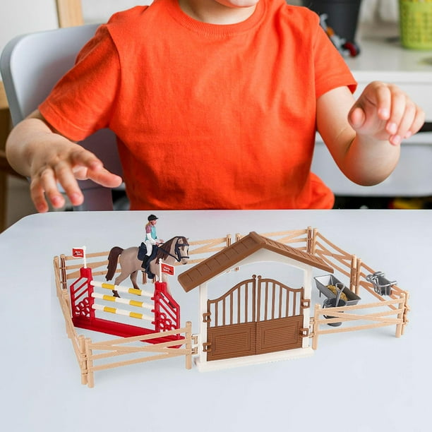 Juguete de juego de de caballo, juguete de granero, juego de simulación, clubes de caballos con caballos de , juguete para niños, bebés Mujer