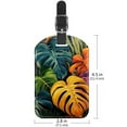 thumbnail image 6 of Square 2Pack PU Leather Tropical Leaves Cruise Luggage Tag with Privacy Cover and Name ID Tag for Travel Handbags Backpacks Luggage Tags, 6 of 6