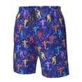thumbnail image 4 of Rocae Ice Hockey Players With Puck for Men's Beach Shorts Casual Elastic Waist Drawstring Summer Beach Shorts,S-3XL-Large, 4 of 6