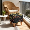 thumbnail image 4 of SCRAWLGOD Sunflower Butterfly Leopard Print Ottoman Cover Square, Stretch Ottoman Slipcover Square Removable Soft Storage Ottomans Foot Rest Cover with Elastic Bottom, 4 of 7