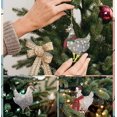 thumbnail image 5 of Bufanda navideña de madera con forma de pollo de diferentes formas, adornos navideños para reuniones familiares navideñas, 5 of 5