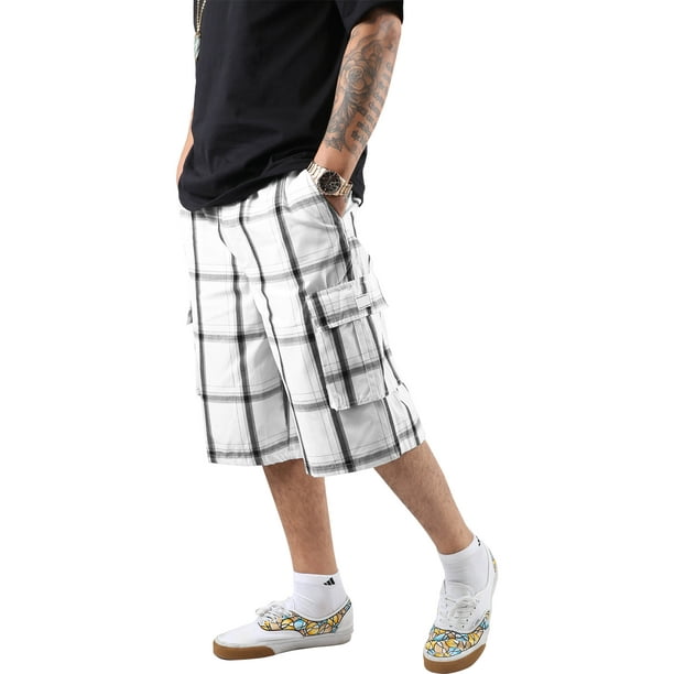 checkered cargo shorts