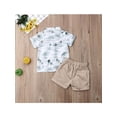 thumbnail image 4 of Hirigin Toddler Baby Boy Summer Outfit Set Coconut Tree Print Short Sleeve Button Down Shirt and Button Shorts 1-6 Years Clothes, 4 of 7