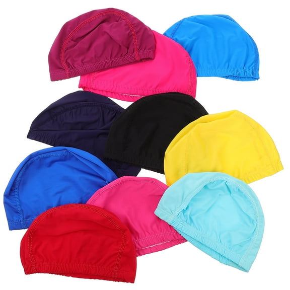 Worgeous  10 Pcs Adult Swim Caps Swimming for Women Women's Girl Child
