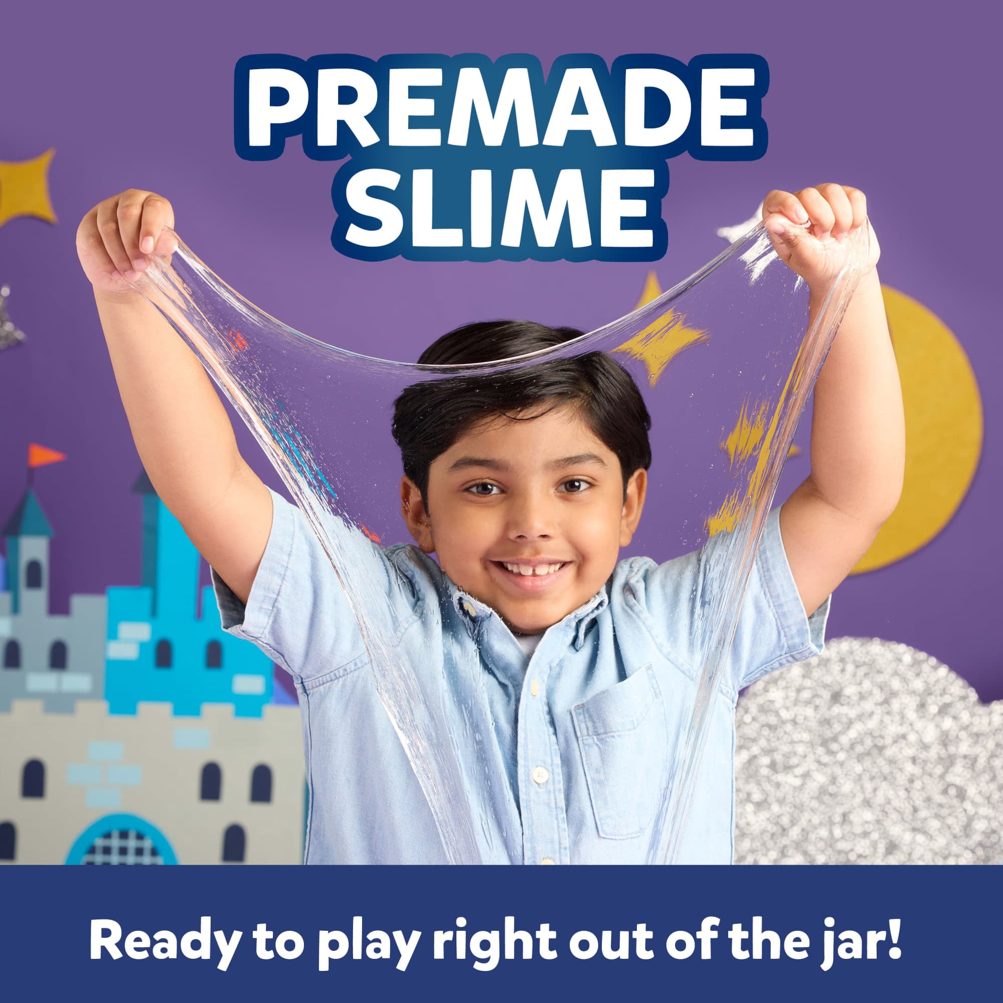 Elmer's Gue Premade Slime, Magical Midnight Variety Pack, Assorted Colors, 8 oz, 4 Count