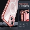 thumbnail image 6 of JETech Magnetic Case for iPhone 15 6.1-Inch Compatible with MagSafe Wireless Charging, Shockproof Phone Bumper Cover, Anti-Scratch Clear Back (Rose Gold), 6 of 6
