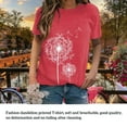 thumbnail image 4 of Femmes Col Rond Chemises Manches Courtes Pissenlit Style Simple Top Été Respirant T-shirts Unisexe Vêtements Accessoire de Mode Rouge L, 4 of 6
