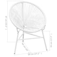 thumbnail image 4 of vidaXL Chaise de Jardin en Rotin Poly Blanc, 4 of 4