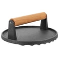 thumbnail image 4 of Iron Grill Press Bacon Press With Wood Handle Burger Press Kitchen Meat Press, 4 of 8