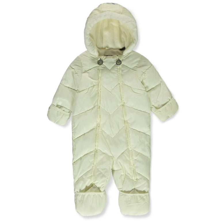 DKNY Baby Girls Quilted Chevron Pram Suit cream 6 months Newborn