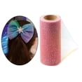 thumbnail image 4 of 6 Inch x 11 Yard Rainbow Glitter Tulle Rolls, Sparkling Tulle Ribbon Tulle Fabric Spool for Table Runner Chair Sash Bow Pet Tutu, 4 of 6