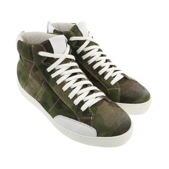 Daniela Fargion Cameo Suede Mid Top Distressed Leather Fashion Sneakers-9 for Womens