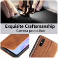 thumbnail image 6 of Premium PU Leather Flip Folio Case for Xiao Redmi 9A/9AT/9i, Magnetic Closure Protective Case Kickstand Card Cash Slot Shockproof Durable Wallet Cover Soft TPU Inner Phone Case - Brown, 6 of 16