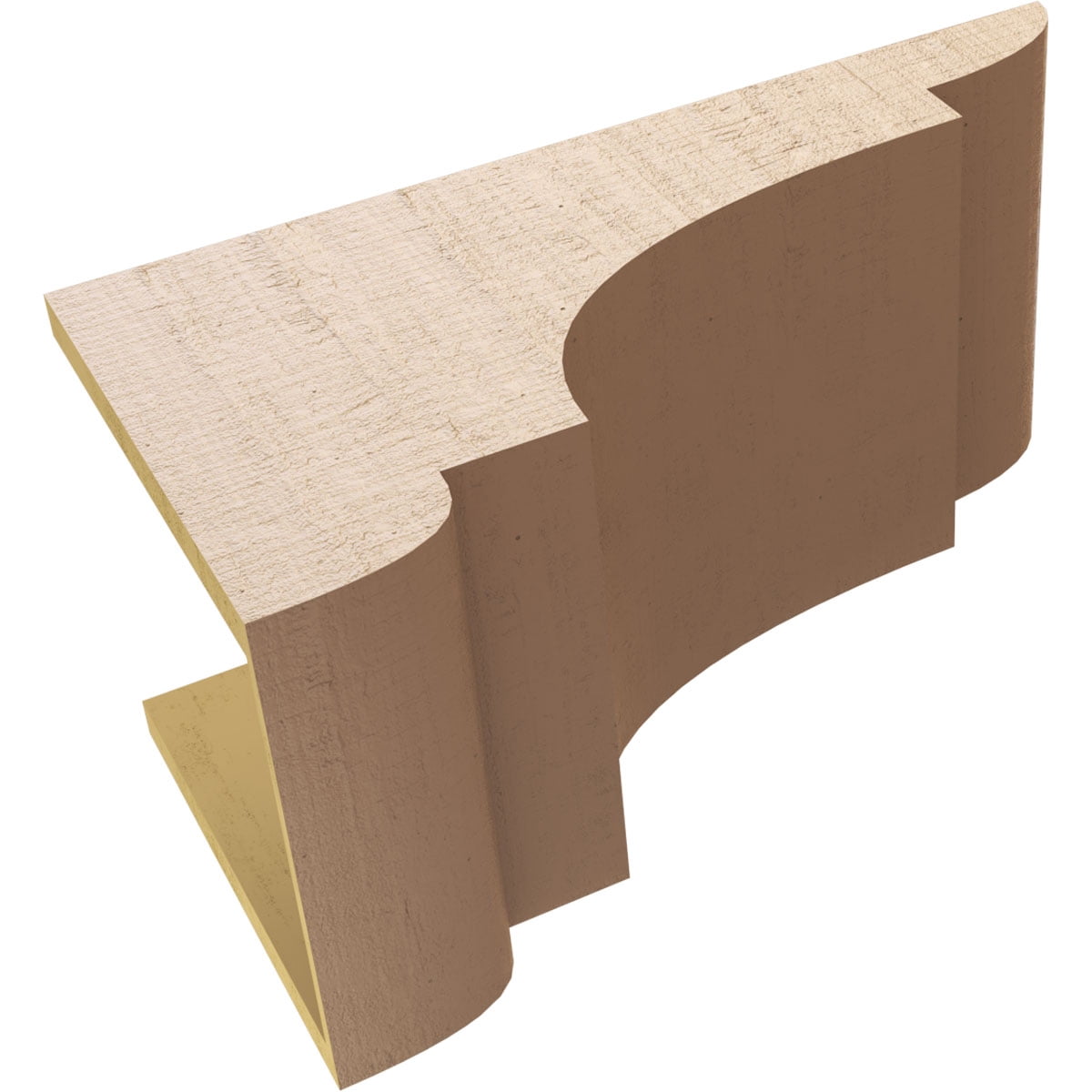 12"W x 24"D x 12"H Wide New Brighton Rough Cedar Woodgrain TimberThane Corbel, Primed Tan