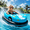Blue, variant on Inflatable Electric Pool Bumper Boat, Rechargeable Electric Pool Boat, Motorized Pool Float, Cordless Air Pump Included, Water Recreation (Red 1battery)