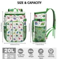 thumbnail image 3 of Travel Cooler Bag - White Cartoon Dinosaurs Flowers Pattern Camping Beer Cooler Backpack with Bottle Opener- Waterproof Insulated Picnic Backpacks - Cooler Bag for Beach, 3 of 6
