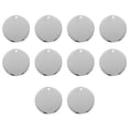 thumbnail image 1 of 10pcs redondo de acero inoxidable Grabado de bricolaje Pet Etiquetas en blanco para perros y gatos Nombre de identificación de collar Identificación y decoración de mascotas, 1 of 8