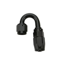 Reusable Hose End Black 180 Deg Elbow -6