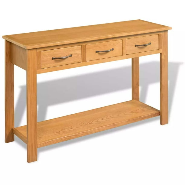 Tbest Solid Oak Console Table 3 Drawers Desk Side Wood Hall Hallway Entrance Com - Solid Oak Console Table With Storage Tbest Solid Oak Console Table 3 Drawers Desk Side Wood Hall Hallway Entrance Com - Solid Oak Console Table With Storage