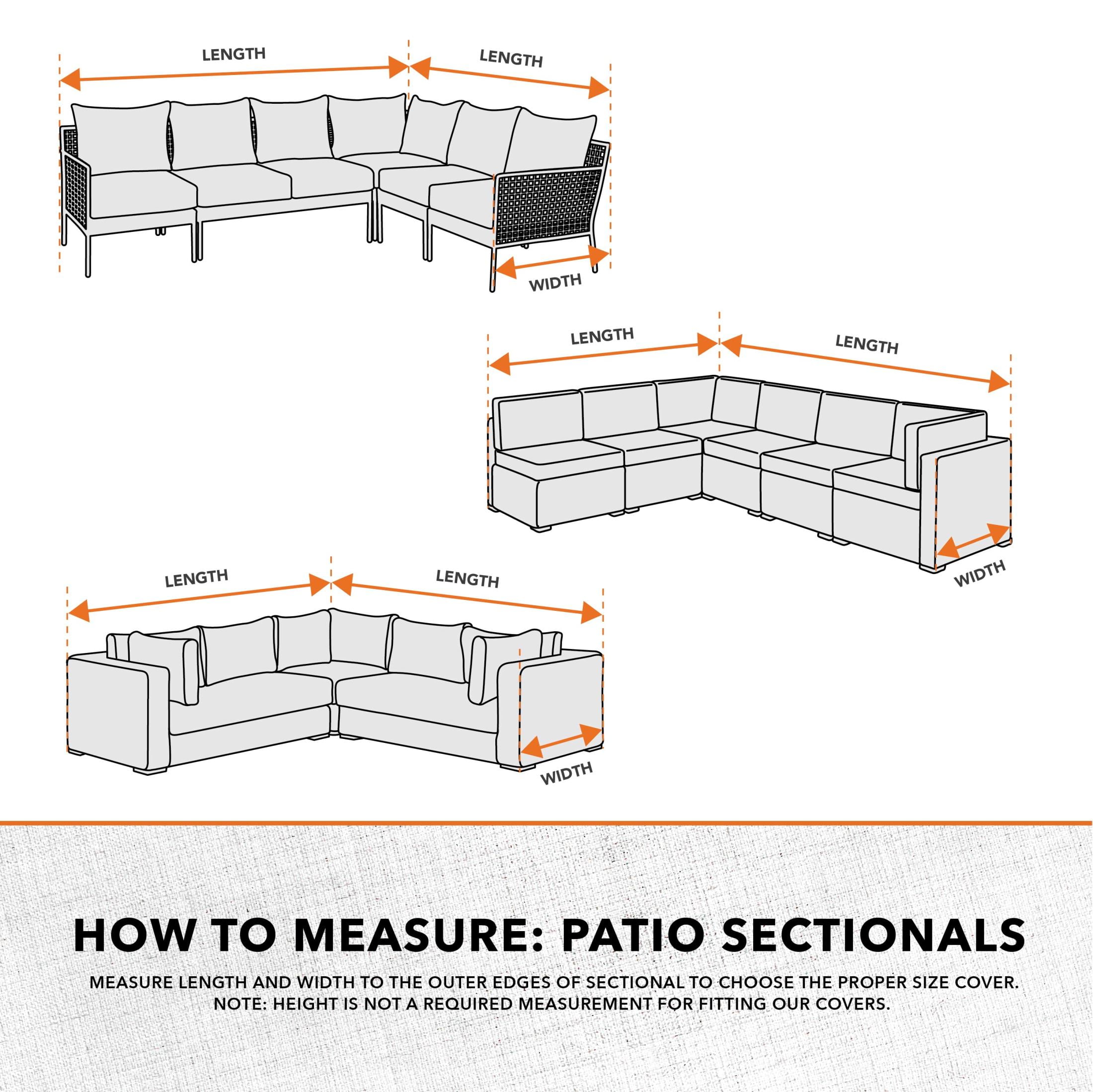 Modern Leisure Monterey Outdoor Patio Sectional Lounge Set Cover, Right Facing, 104"L x 83"L x 32"W x 31"H, Beige