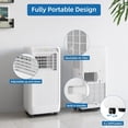 thumbnail image 5 of Missky 10000 BTU Portable Air Conditioner with Remote Control, 3-in-1 Mini Standing Portable AC Unit w/Universal Casters & Window Kits, Cools Up to 450 Sq.ft, White, 5 of 8