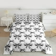 thumbnail image 2 of Manfei Girls Black Ribbon Queen Comforter Set, Cartoon Bowknot Bow-tie Bedding Comforter Set, Princess Bow Style Reversible Bedding Set, Luxury Bedroom Decor, 3 Pieces, 2 of 8