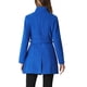 thumbnail image 3 of Abrigo largo de invierno con cinturón para mujer, clásico, de cuello alto, de manga larga, color azul, 3 of 6