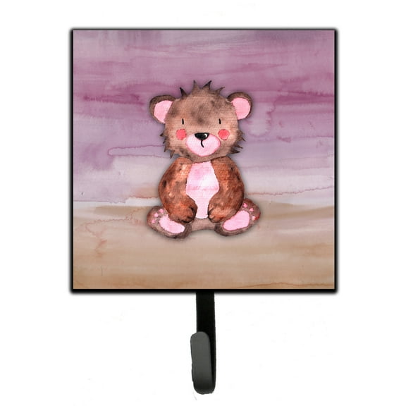 Carolines Treasures BB7441SH4 Bear Cub Watercolor Leash or Key Holder Single Hook multicolor